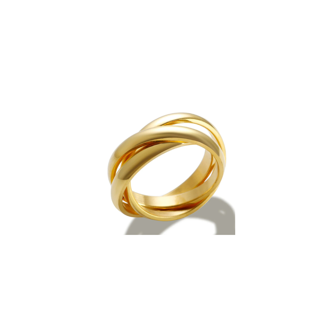 18K Gold Plated Trinity Ring