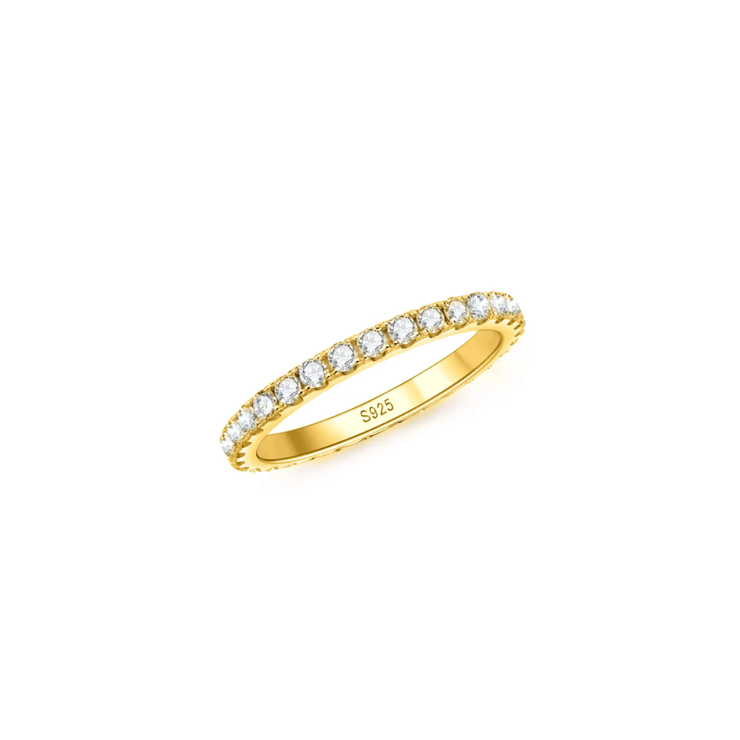 Moissanite ring in 18k white gold