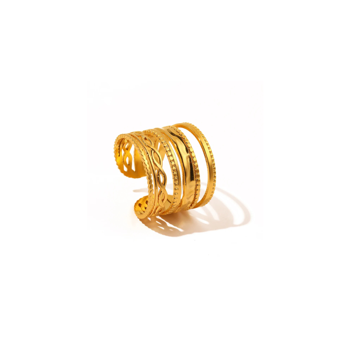 18k Gold Plated Adjustable Royale Ring