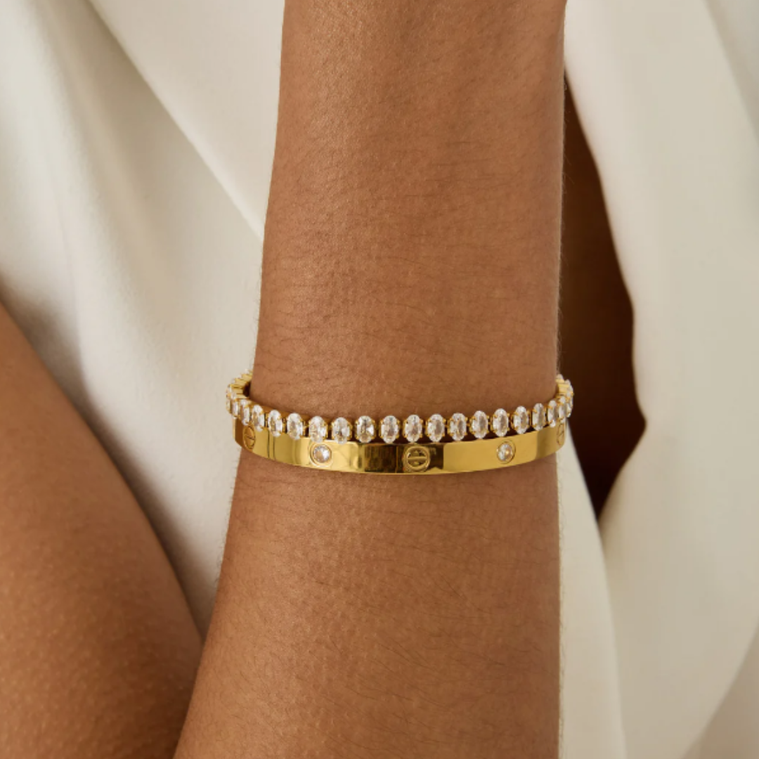 Glamour Stones Bracelet 18k Gold Plated