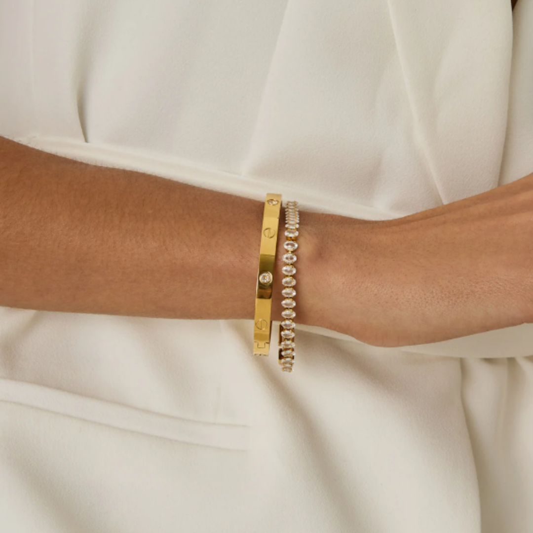 Glamour Stones Bracelet 18k Gold Plated