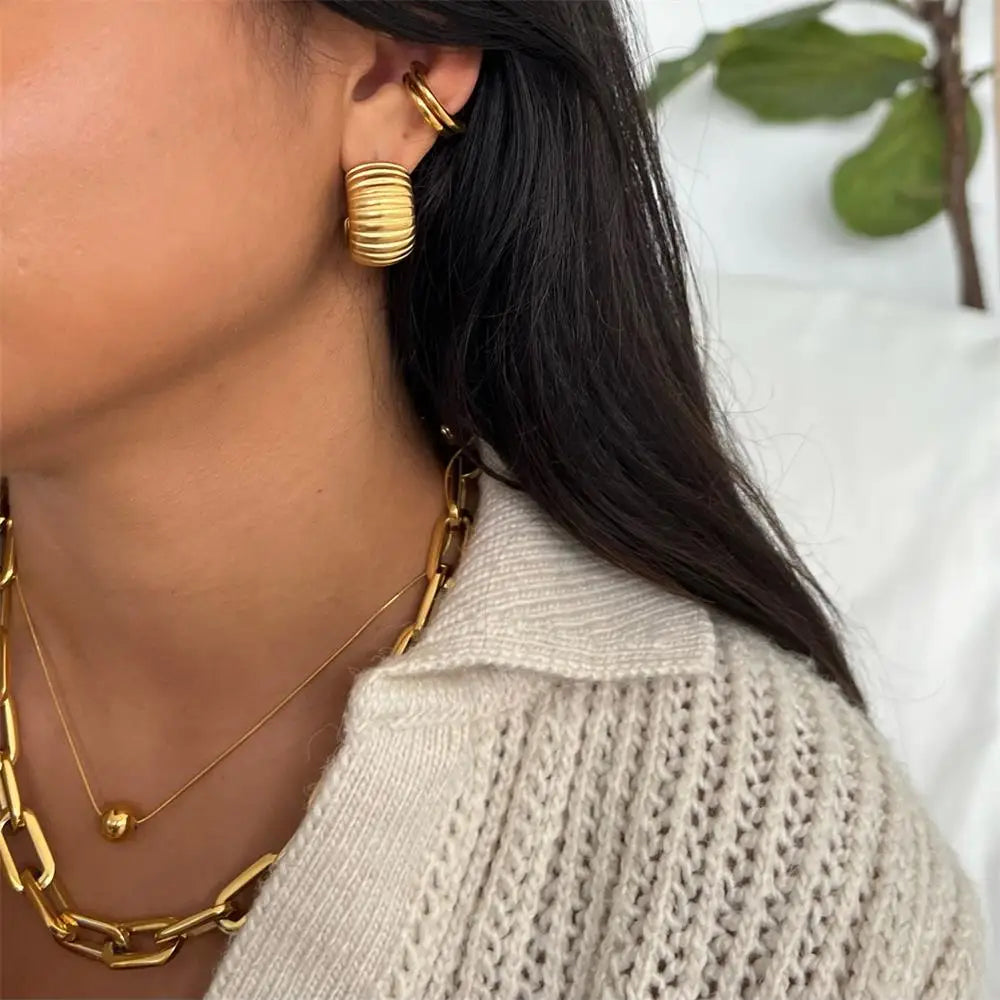 18K Gold Plated Huggie Hoop Earring