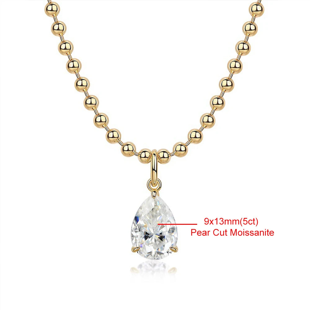 18k Gold Plated Moissanite Pendant Necklace