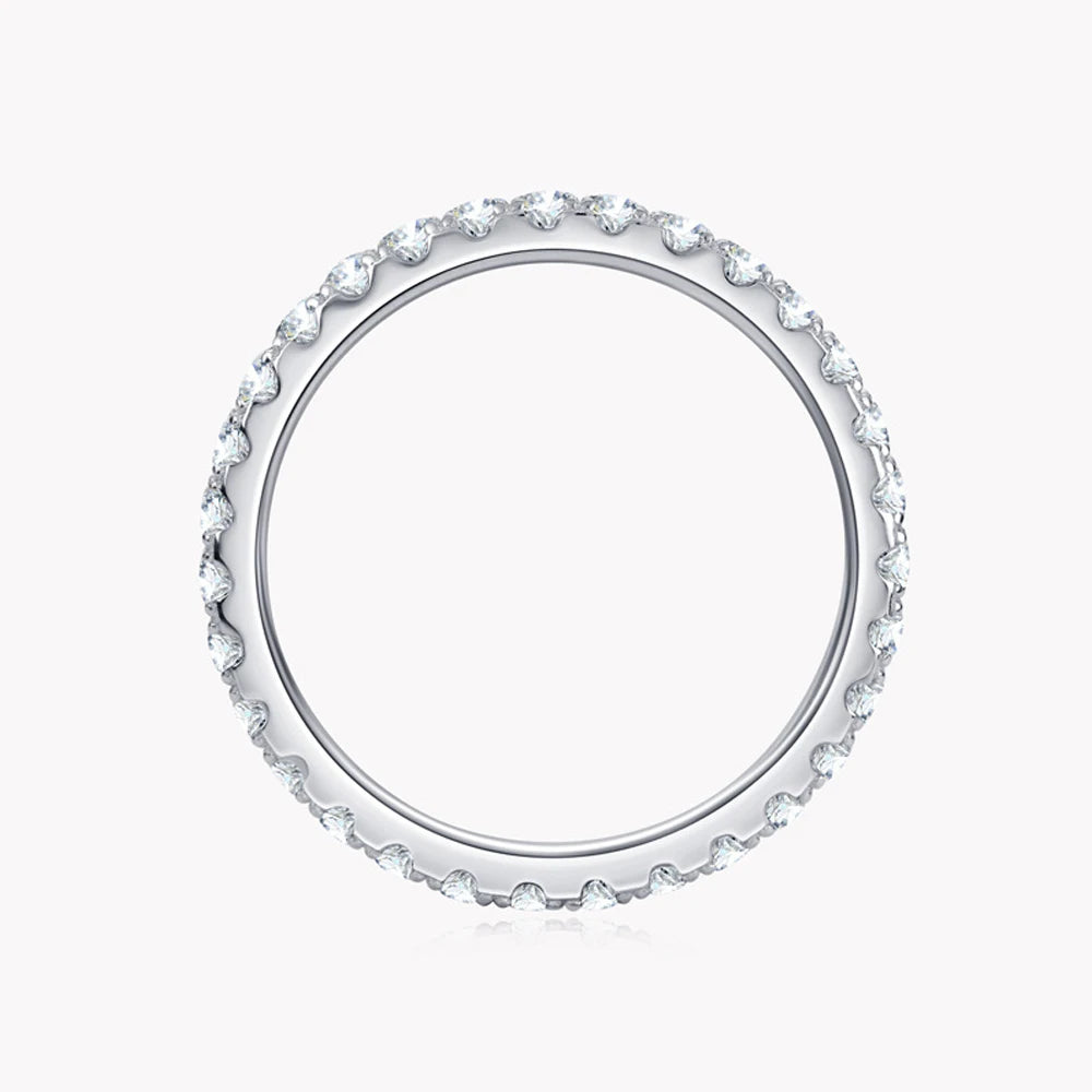 Moissanite ring in 18k white gold