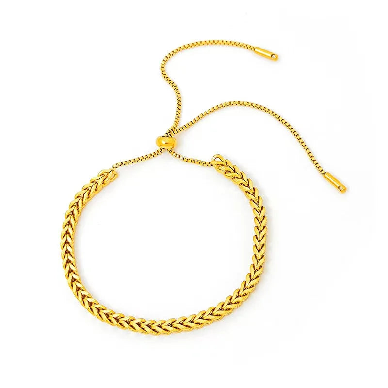 Adjustable Weave Bracelet 18k Gold Plated