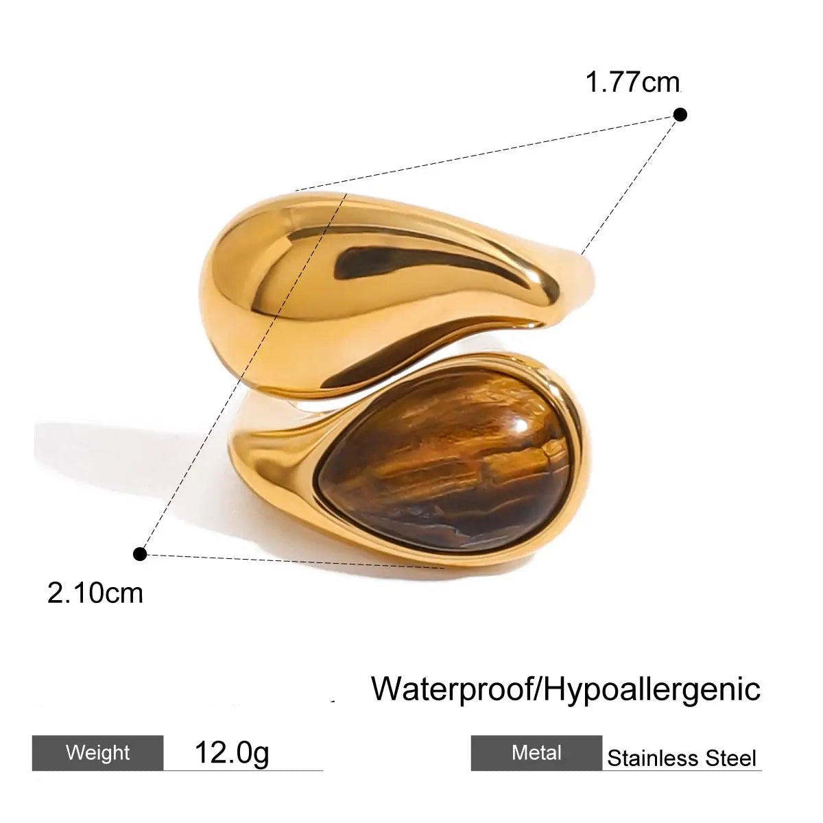 18K Gold Plated Vintage Statement Ring