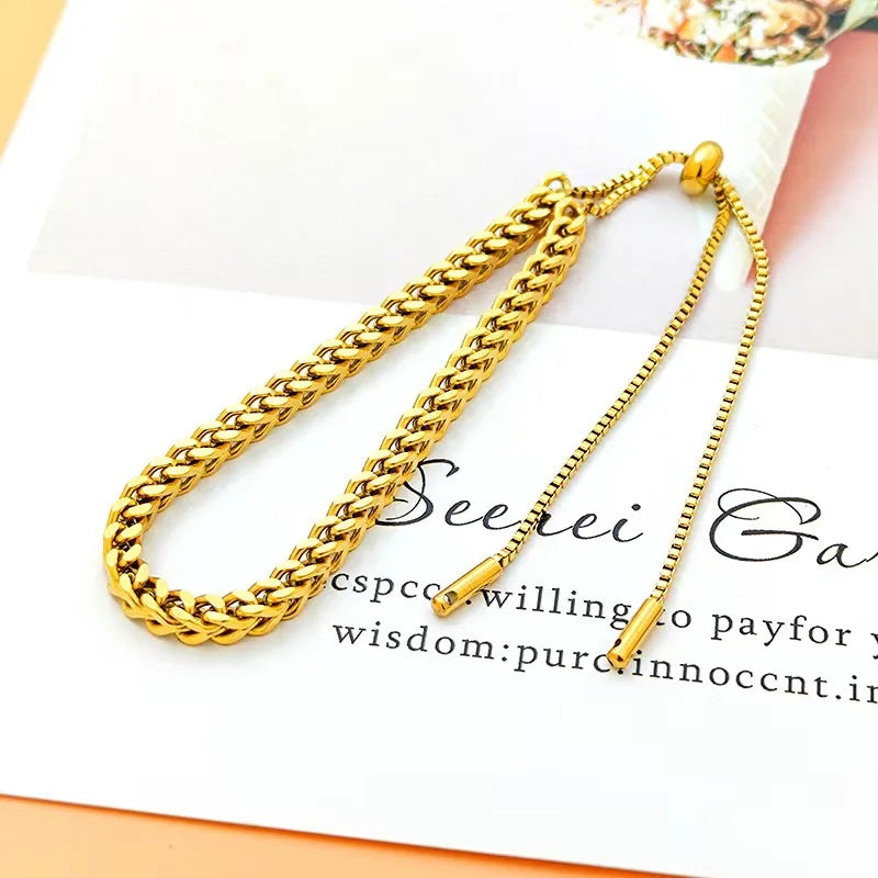 Adjustable Weave Bracelet 18k Gold Plated