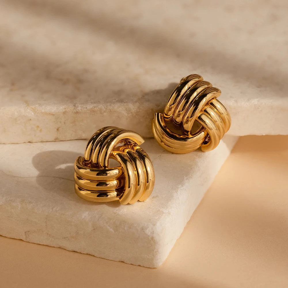 Muse Plain Bubble Earring 18K Gold Plated
