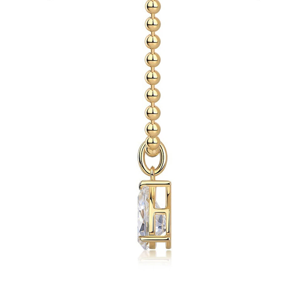 18k Gold Plated Moissanite Pendant Necklace
