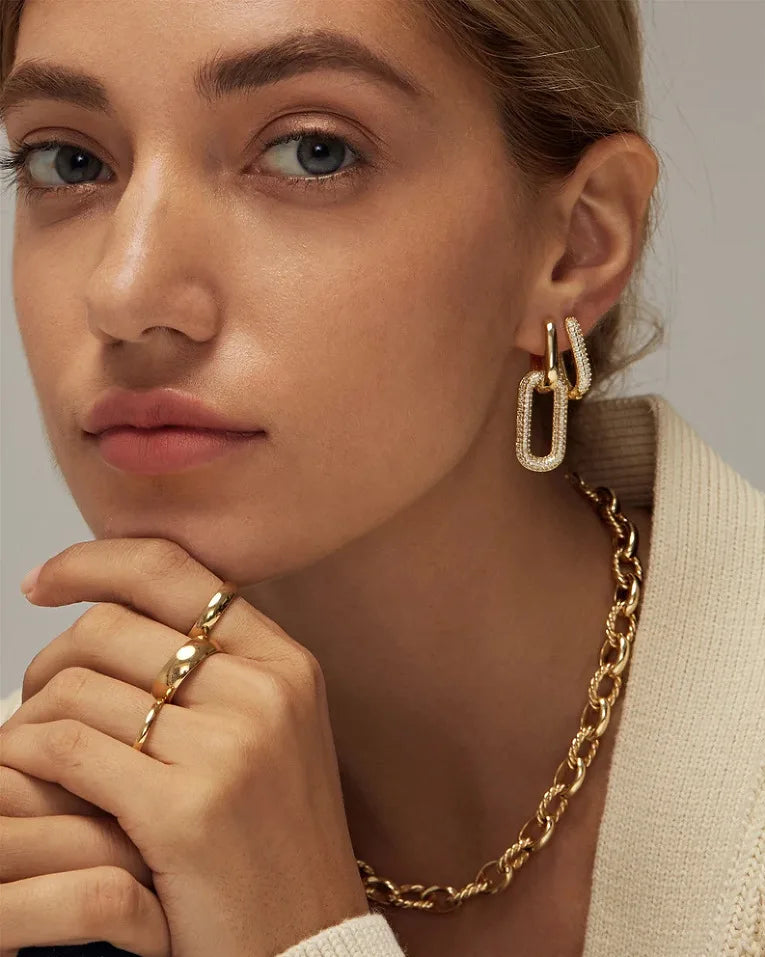 18K Gold Plated Hoop Earrings