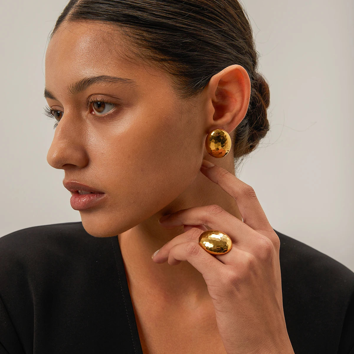 Uworld Hammered Ring 18K Gold Plated