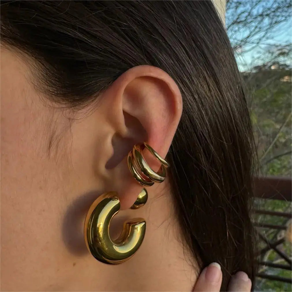 18K Gold Plated Multilayer Earring