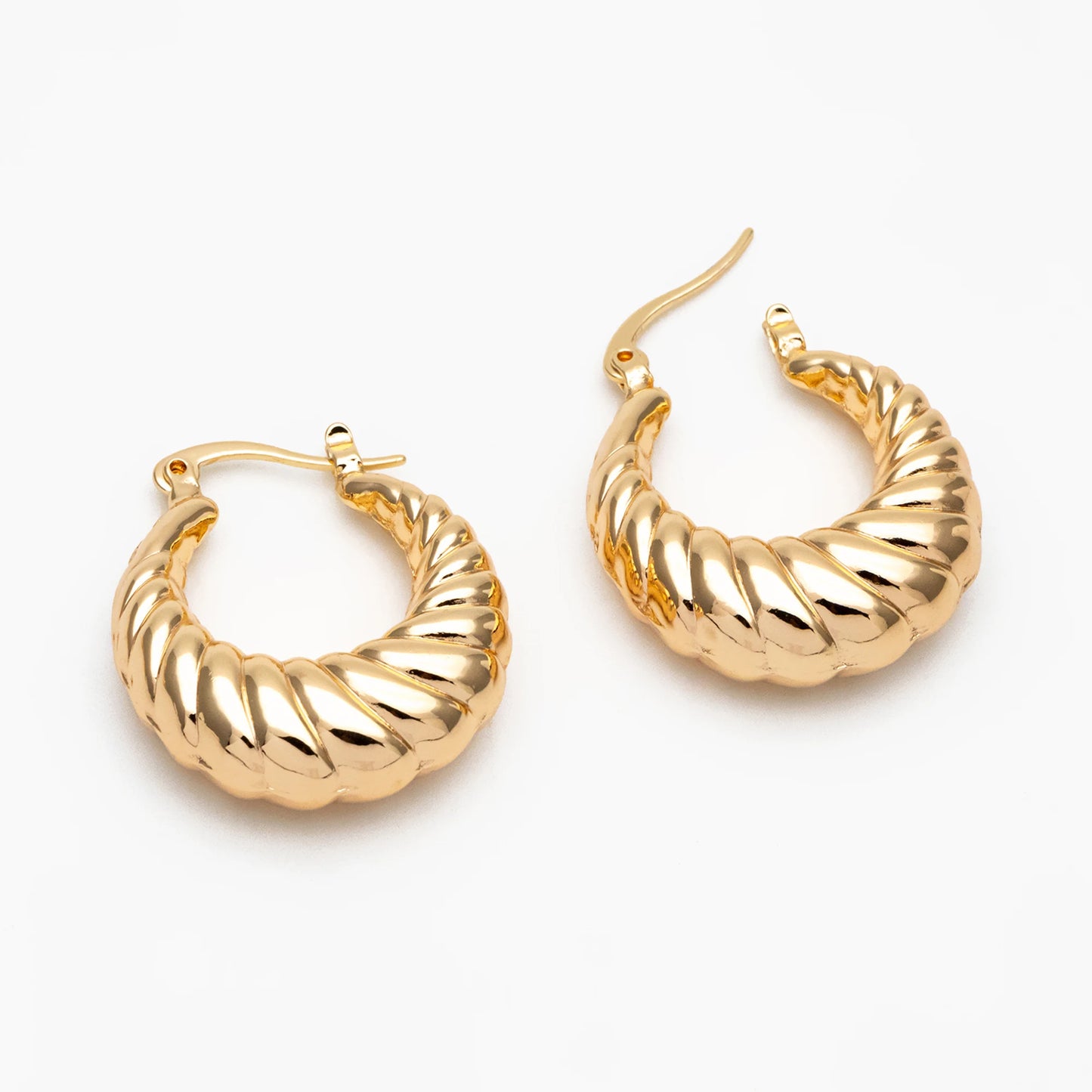 Croissant Hoop Earrings 18K Gold Plated