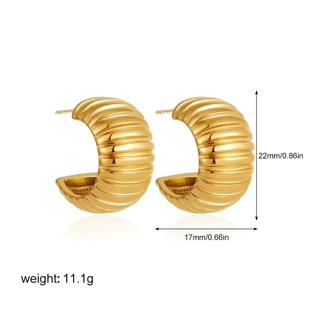 18K Gold Plated Huggie Hoop Earring