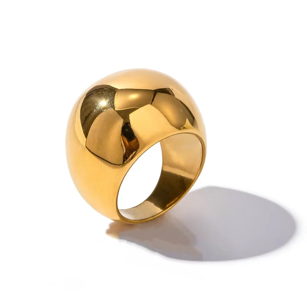 18K Gold Plated Chunky Dome Ring