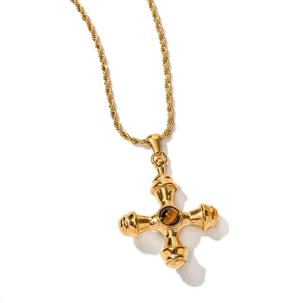 18k Gold Plated Tiger Eye Necklace