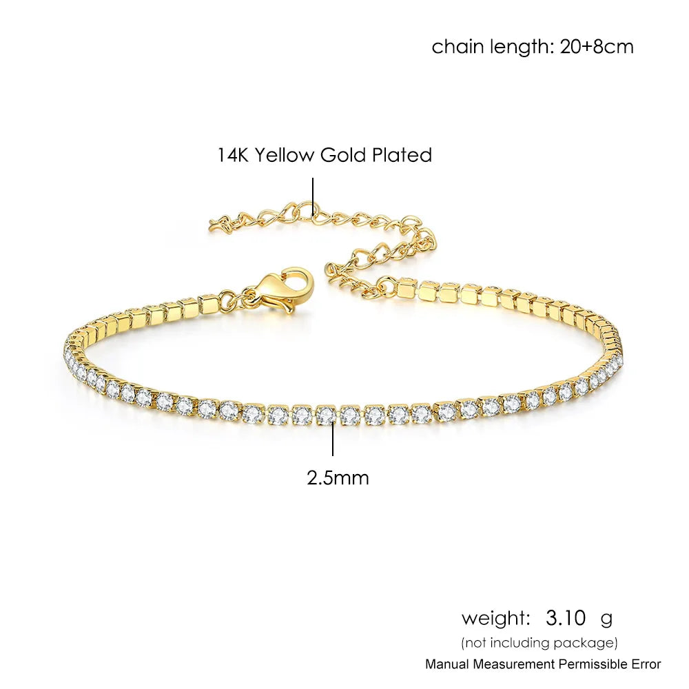 Amalfi Anklet Studded with Zirconia 18K Gold Plated