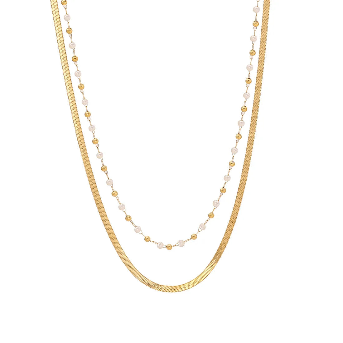 18K Gold Plated Pearl Necklace Mix