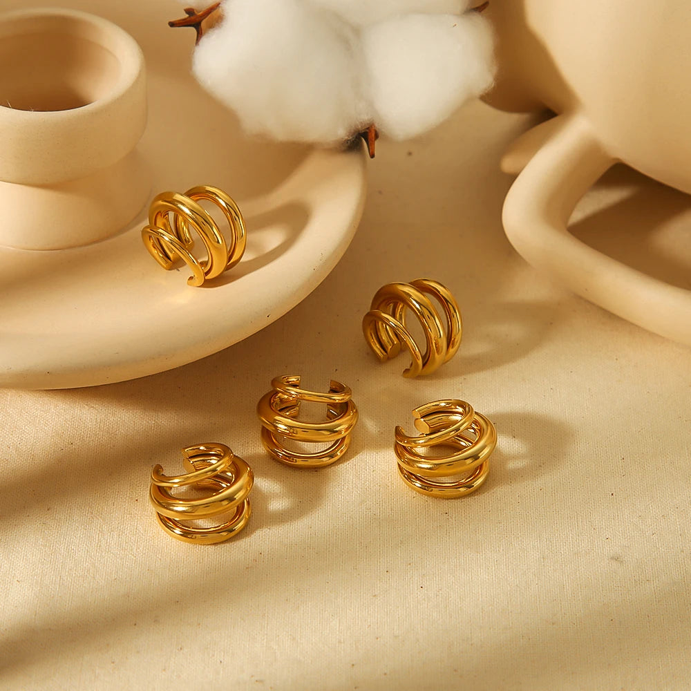 18K Gold Plated Multilayer Earring