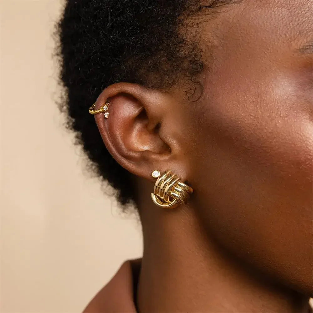Muse Plain Bubble Earring 18K Gold Plated