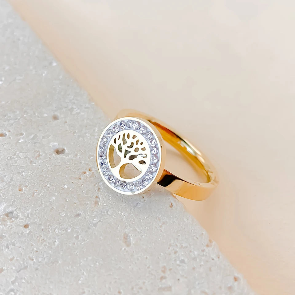 Tree of Life Ring 18K Gold Plated