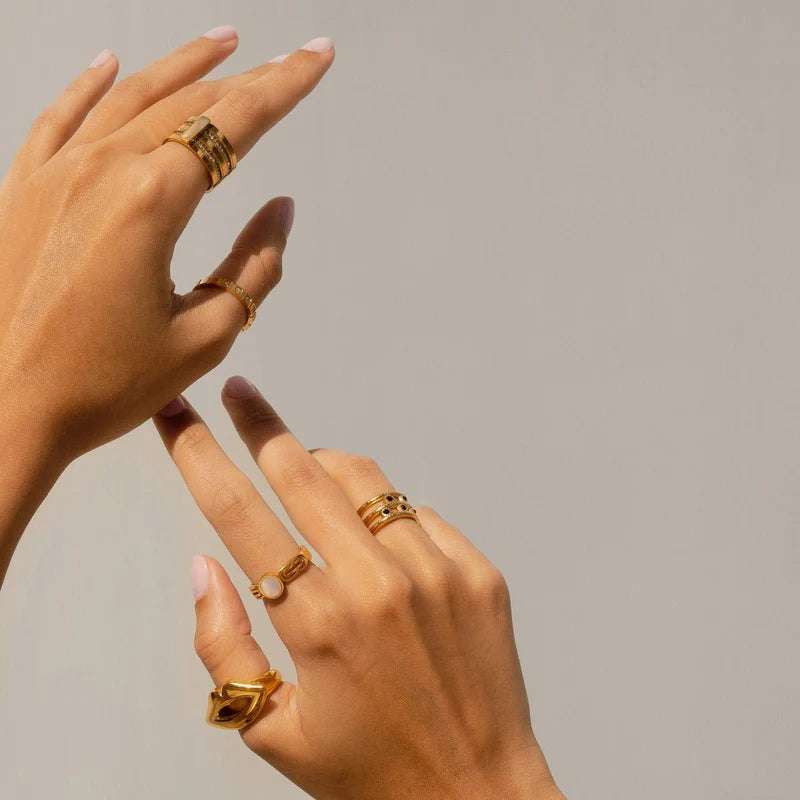 Melina Adjustable Ring 18K Gold Plated