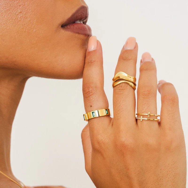 18k Gold Plated Cross Ring