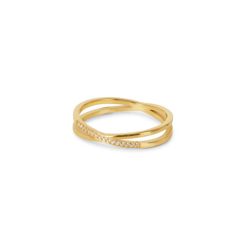 Lucia Double Ring 18k Gold Plated