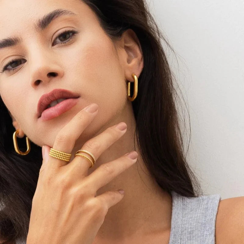 Piper Hoop Earrings 18k Gold Plated
