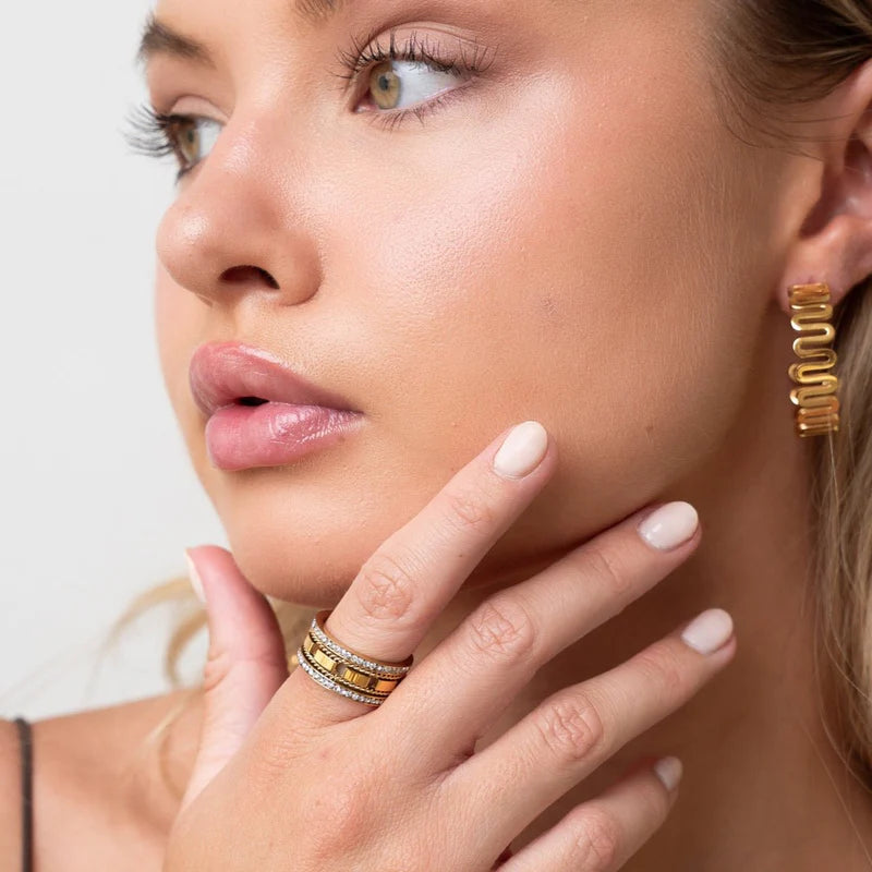 18k Gold Plated Zig Zag Earrings