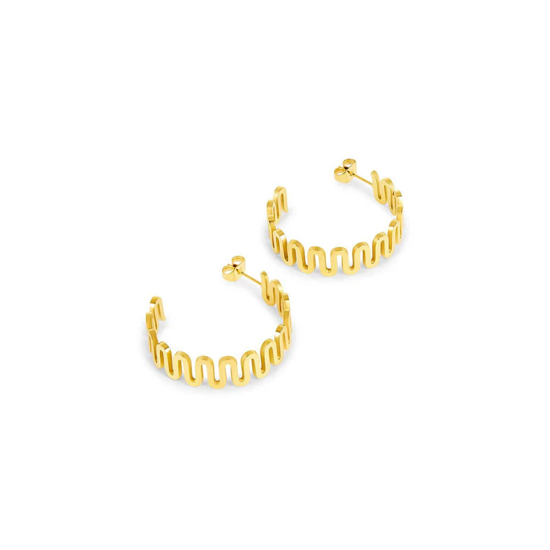 18k Gold Plated Zig Zag Earrings