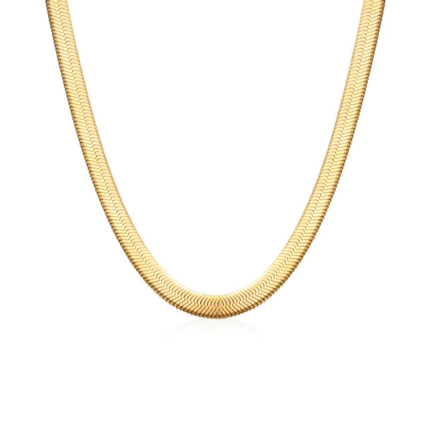 Gold Snake Mesh Necklace Plated in 18K Gold