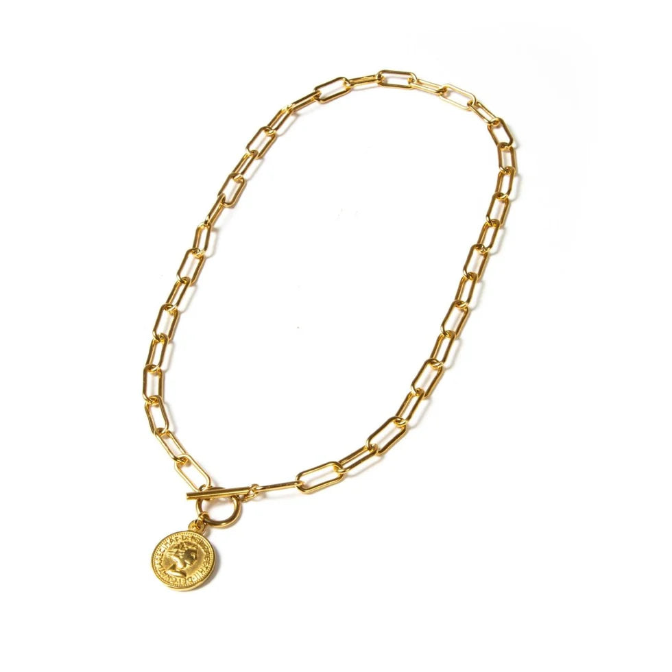 New York Cents Necklace 18K Gold Plated