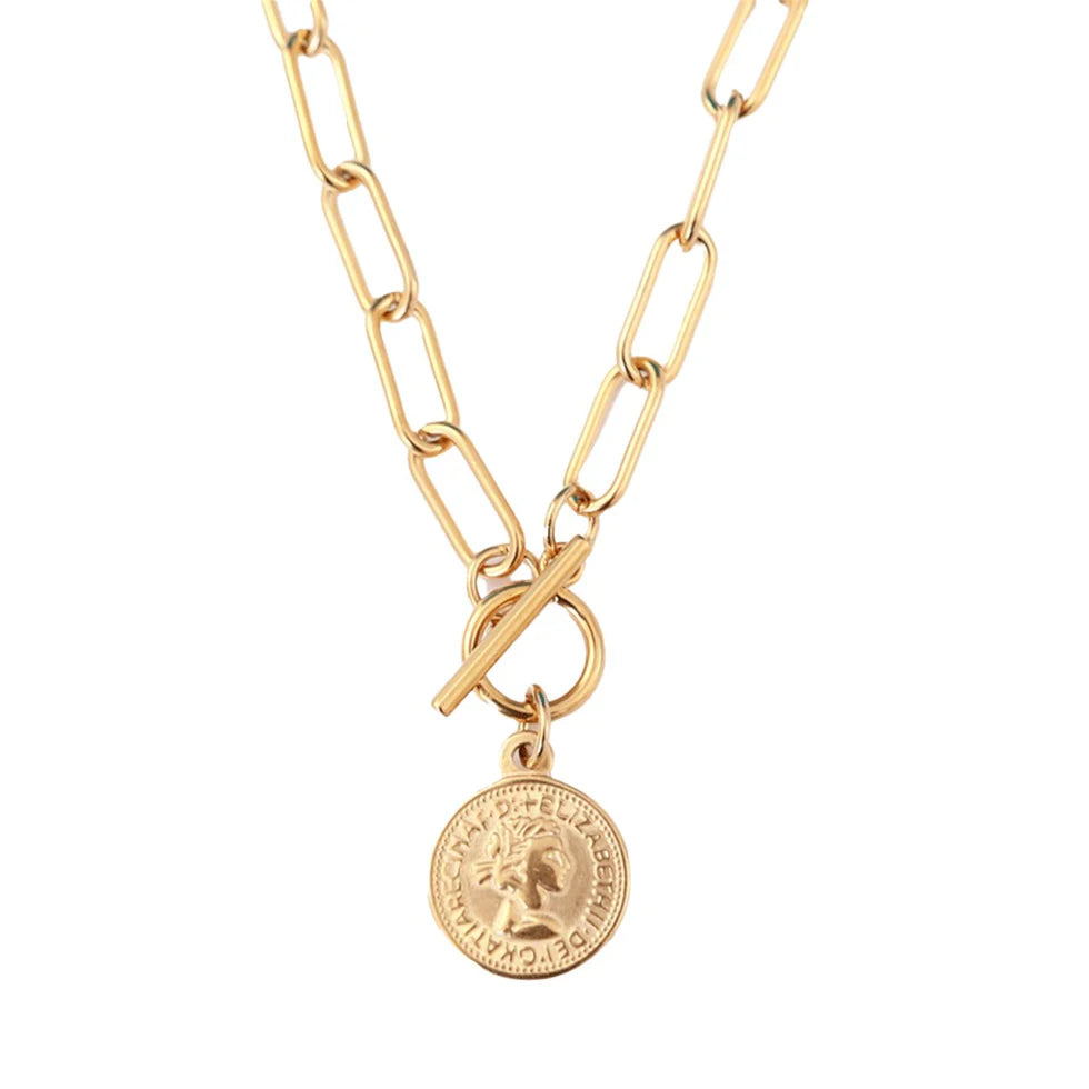 New York Cents Necklace 18K Gold Plated