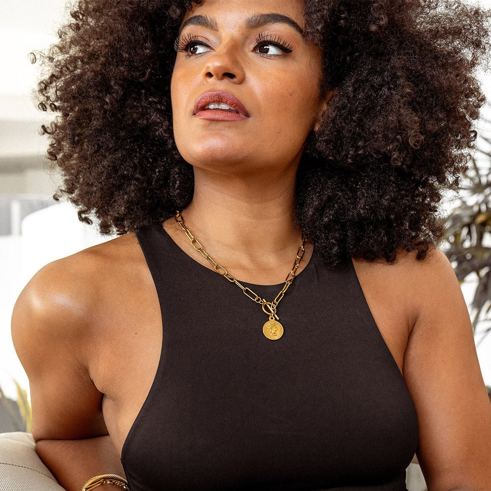 New York Cents Necklace 18K Gold Plated
