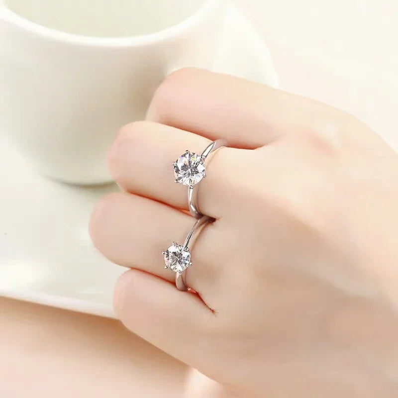 Moissanite Rings 6 Prongs Classic