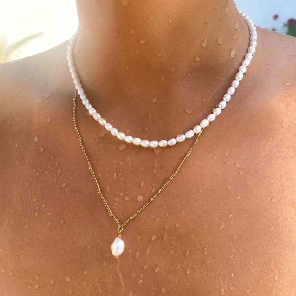 Mix Aloha Double Necklace 18k Gold Plated