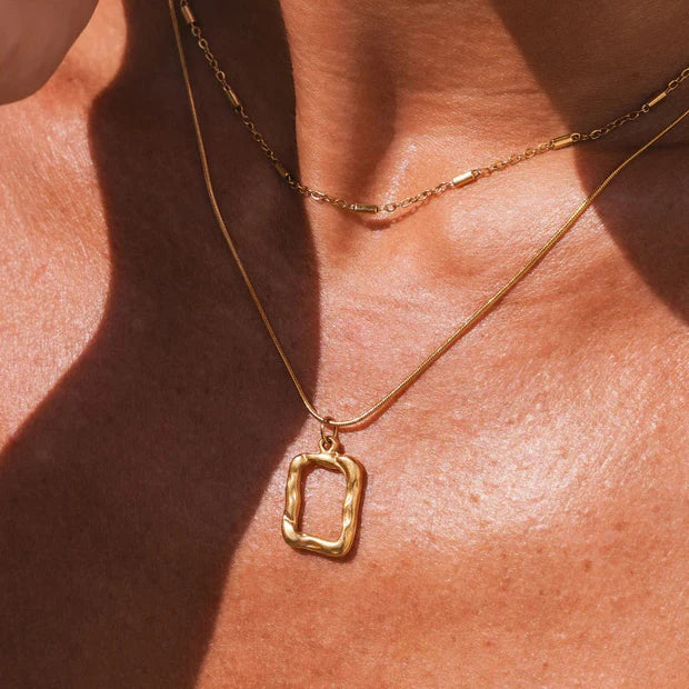 Mix of Abstract Pendant Necklaces Plated in 18K Gold