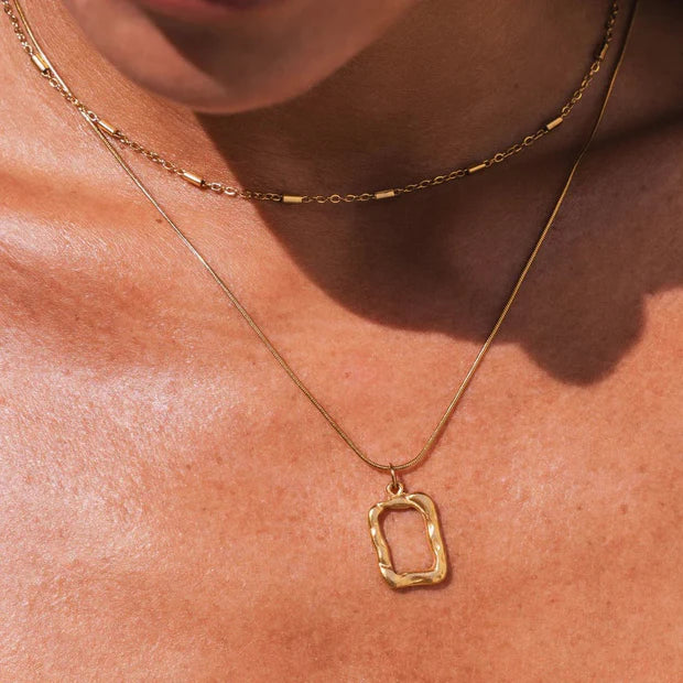 Mix of Abstract Pendant Necklaces Plated in 18K Gold