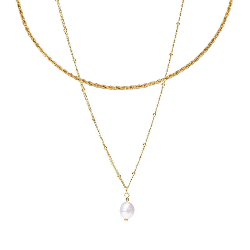 Mix Everyday Double Necklace 18k Gold Plated