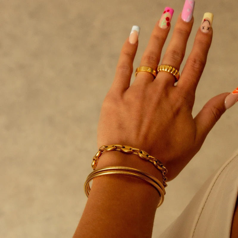18K Gold Plated Triple Spiral Bracelet