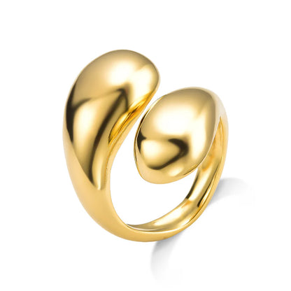 18k Gold Plated Double Drop Adjustable Ring