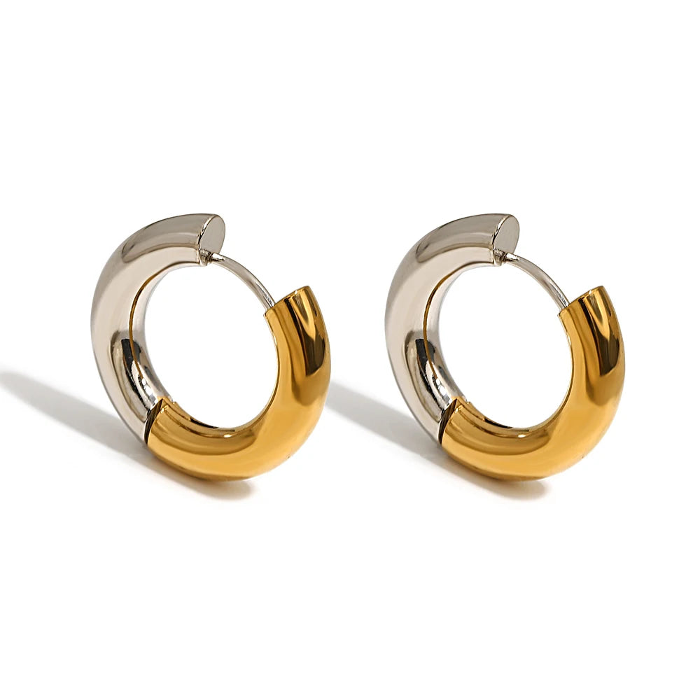 18k Gold Plated Contrast Hoop Earrings