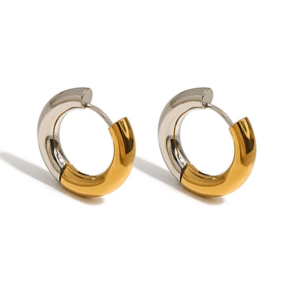 18k Gold Plated Contrast Hoop Earrings