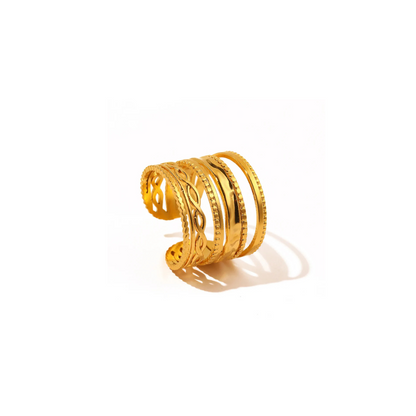18k Gold Plated Adjustable Royale Ring