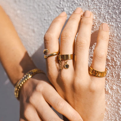 18K Gold Plated Charm Ring