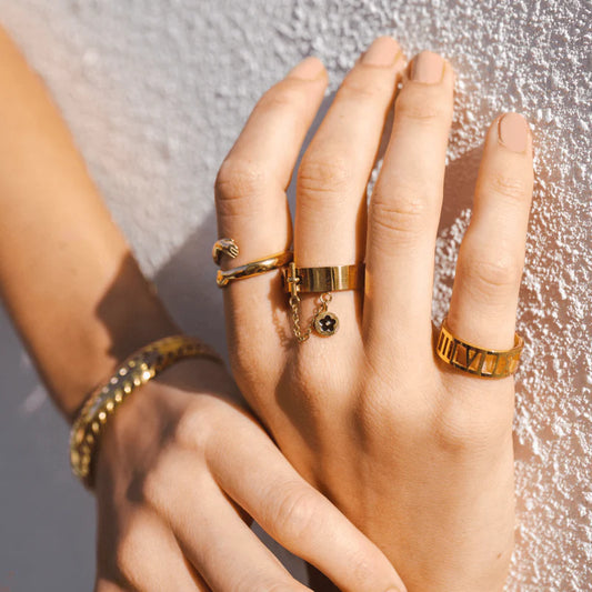 18K Gold Plated Charm Ring