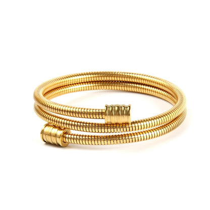 18K Gold Plated Triple Spiral Bracelet