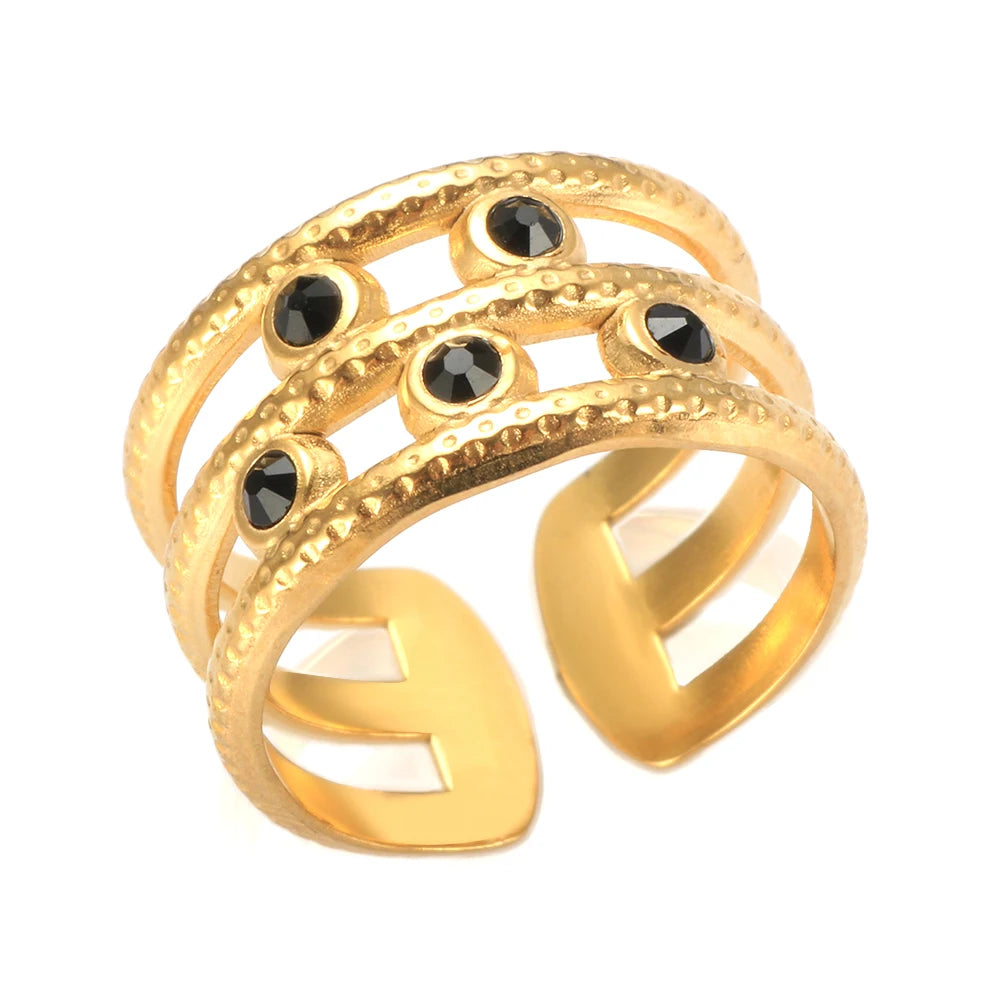 Melina Adjustable Ring 18K Gold Plated