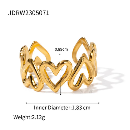 Uworld Love Hollow Ring 18K Gold Plated